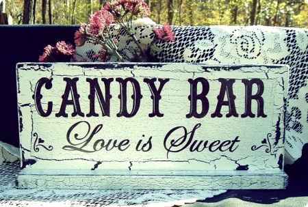 letrero para candy bar