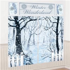 Decorado bosque nevado