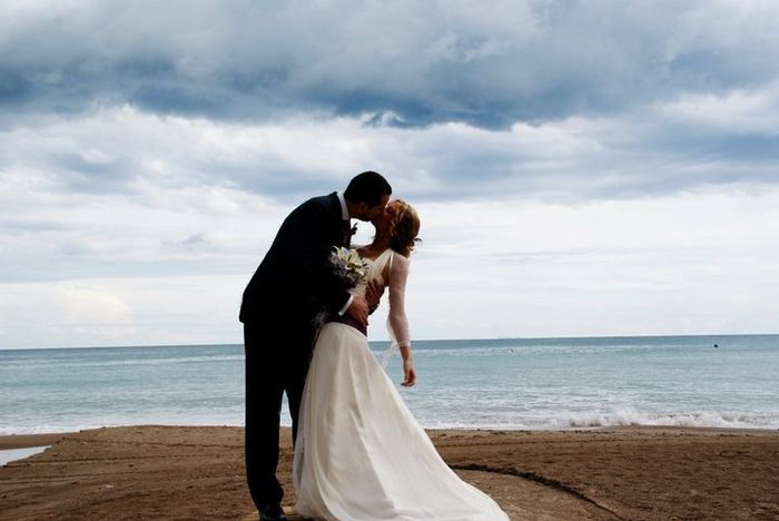beso en la playa