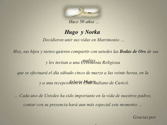 Bodas de oro! invitaciones - Organizar una boda - Foro Bodas.net