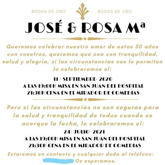 Pasan los meses y la boda de Oro con ellos. 1