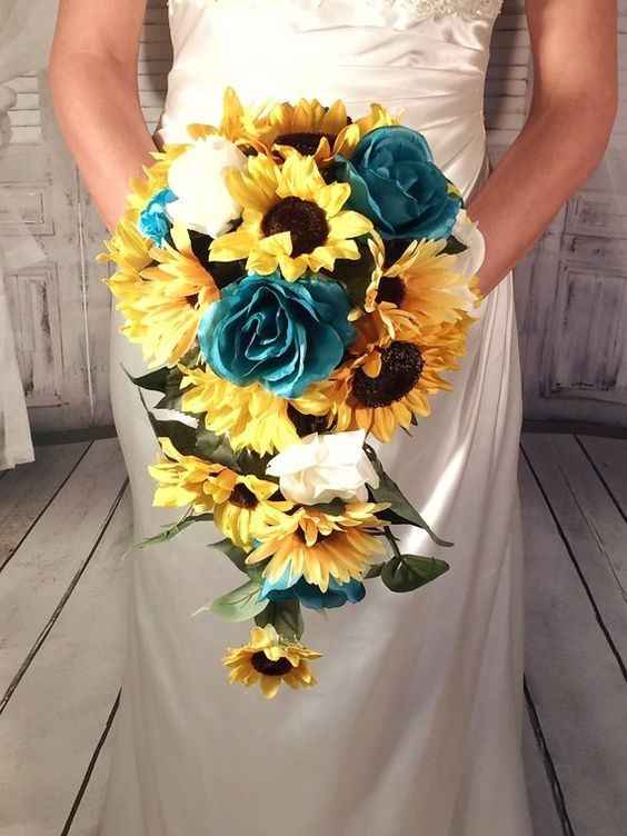 ramo girasoles y azul