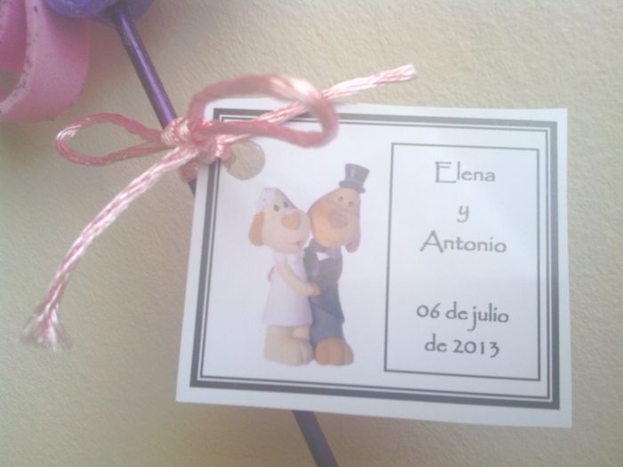 Las etiquetas para mis detalles de la bosa.