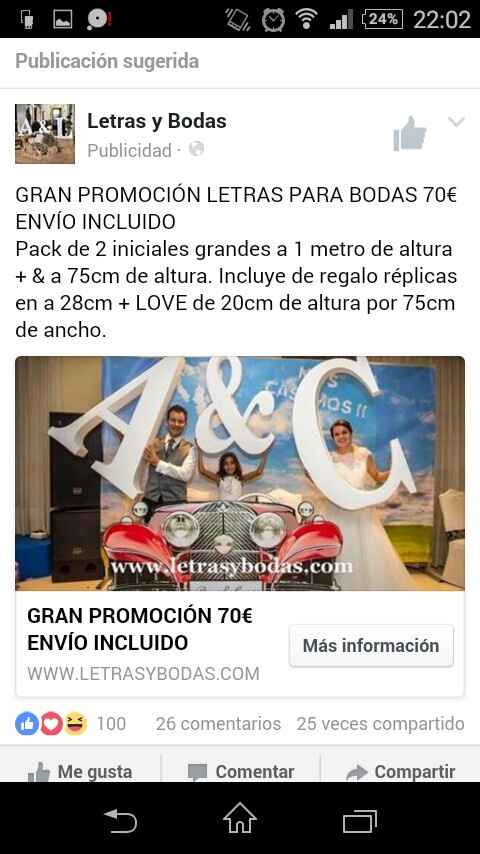 Oferta letras facebook - 1