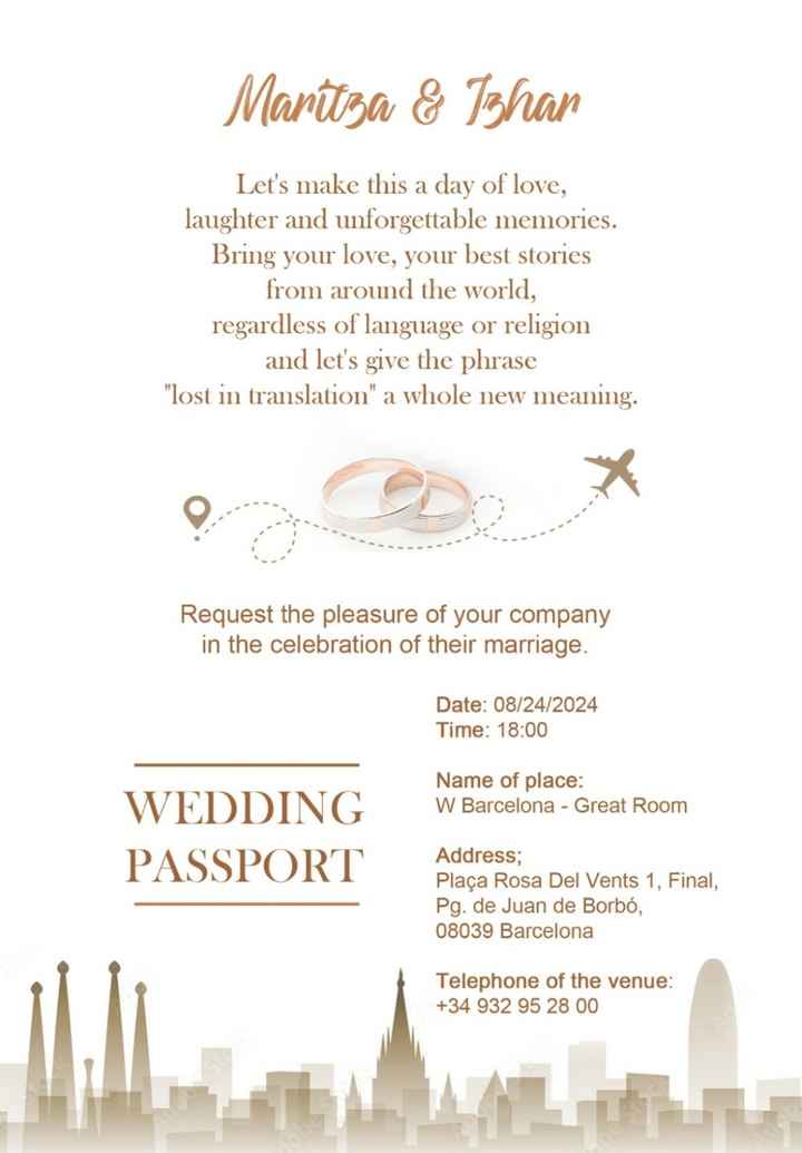 Invitaciones de boda (pasaportes) - 1