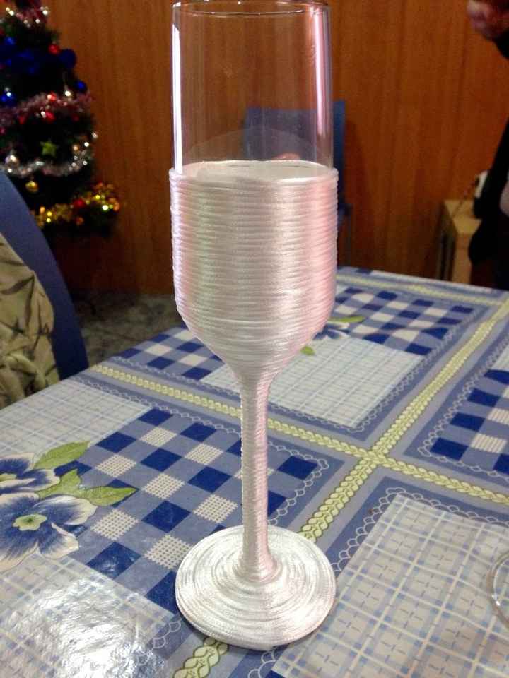 Manualidad copas novios - 2