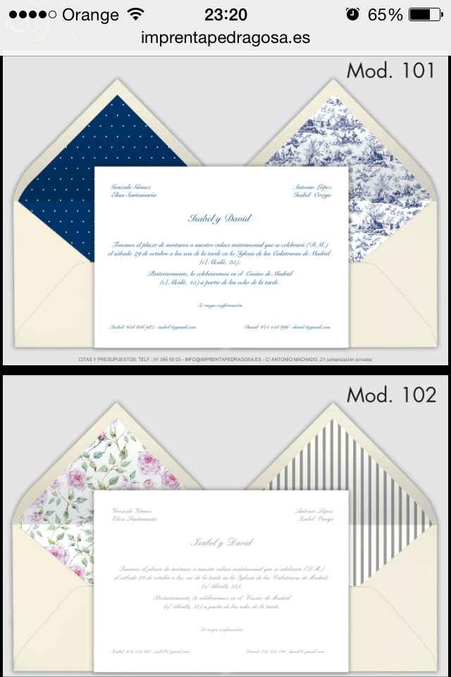 Invitaciones con sobre forrado imprenta pedragosa - 5