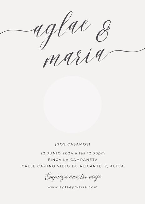 Invitación - falta un imán de maderita que va en el centro :)