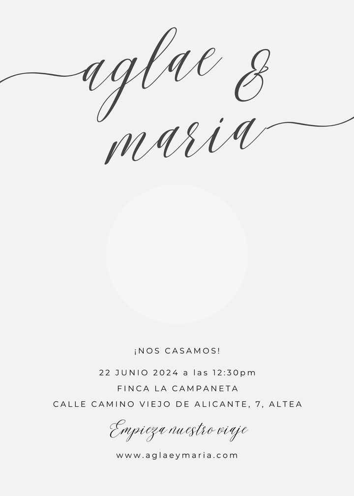 Invitación - falta un imán de maderita que va en el centro :)