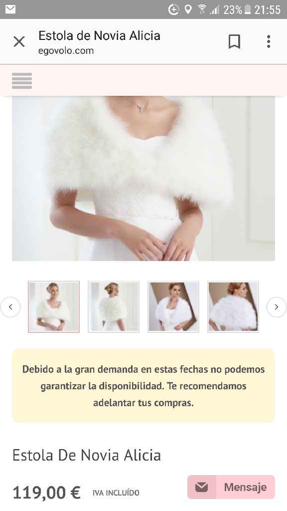Bolero para vestido de novia rojo - 1