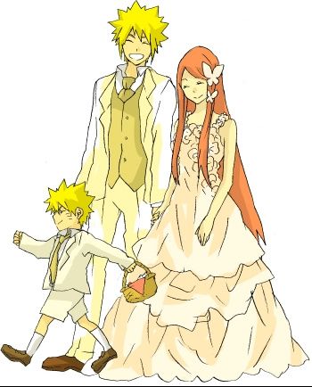 Minato, Kushina y Naruto
