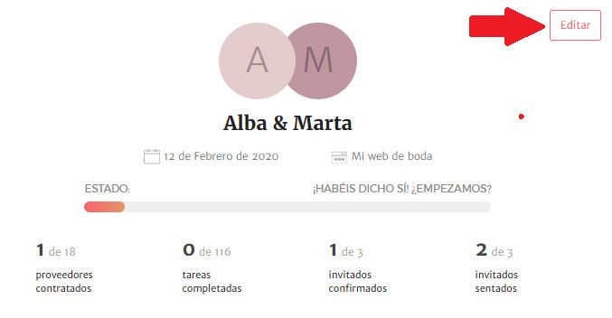 Editar mi boda