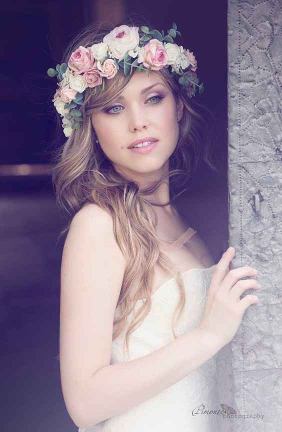 corona flores novia