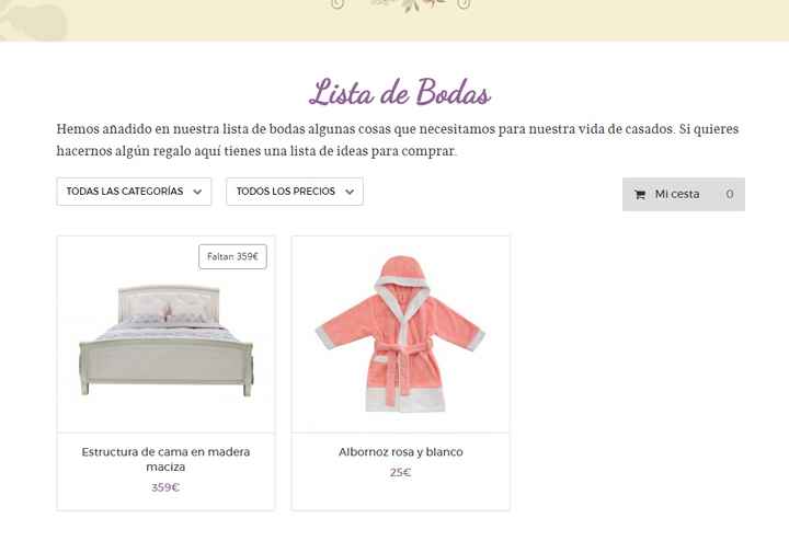 web de boda lista