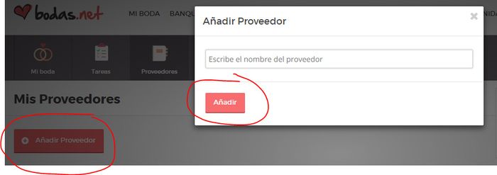 Añadir proveedor