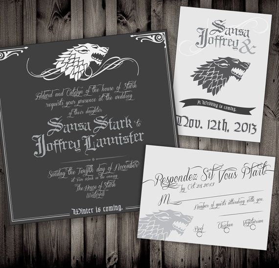 Invitaciones juego de tronos