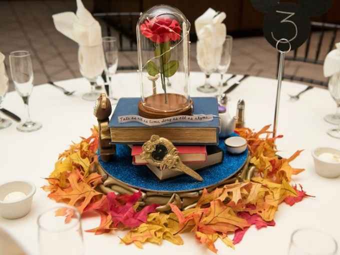 Recuerdo de quinceañera, recuerdo de La Bella y La Bestia, boda