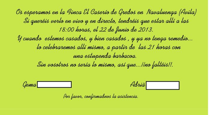 texto invitaciones