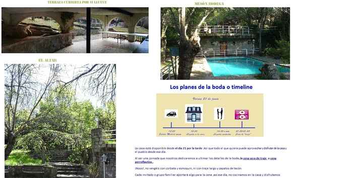 time line y fotos finca boda