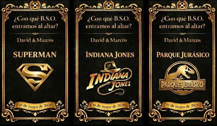 Boda cinéfila: ¡los invitados eligen nuestra música de entrada al altar! 🎬🎶 - 1