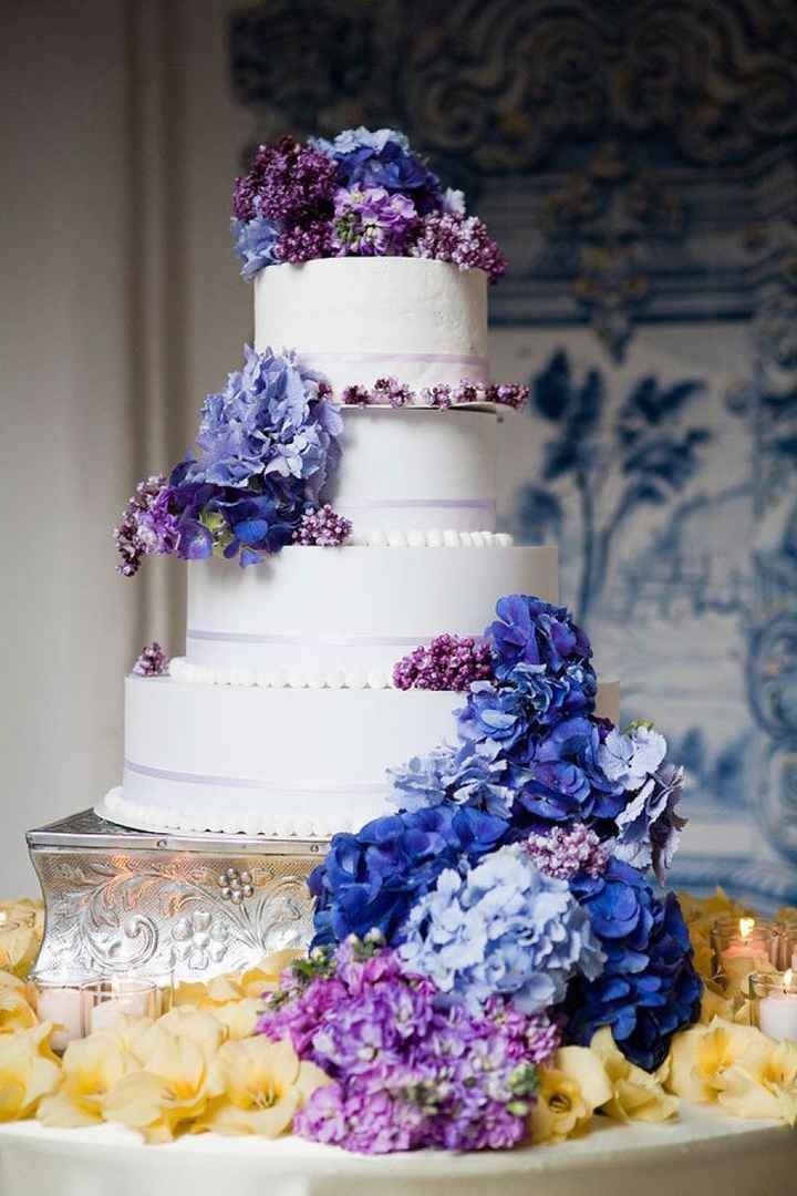 3. Tarta hortensias moradas y azules