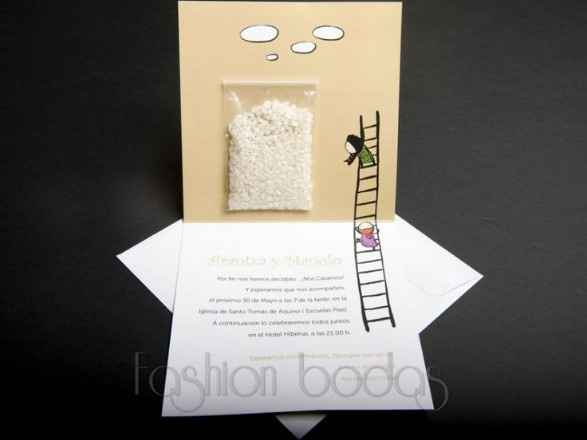 Invitación con bolsita de arroz