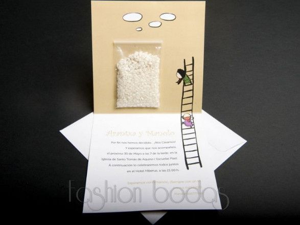 Invitación con bolsita de arroz