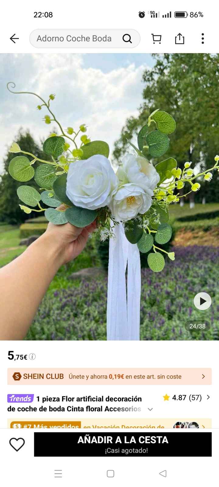 Decoración flores coche - 1