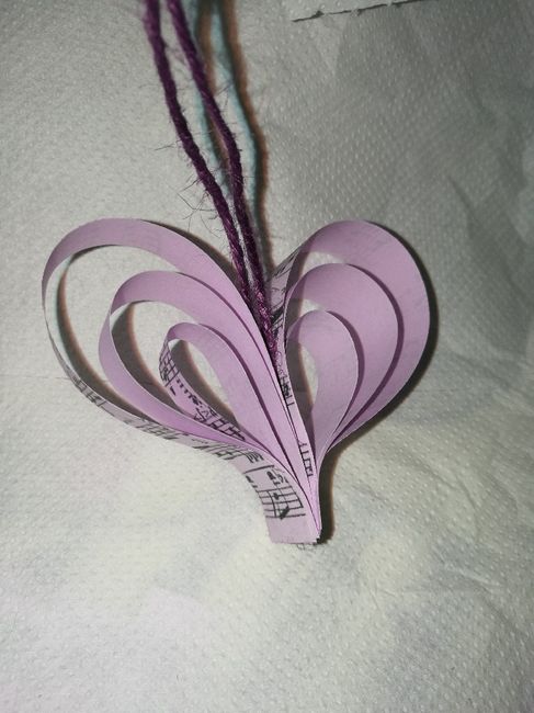 Corazones colgantes de papel (partituras) - 3