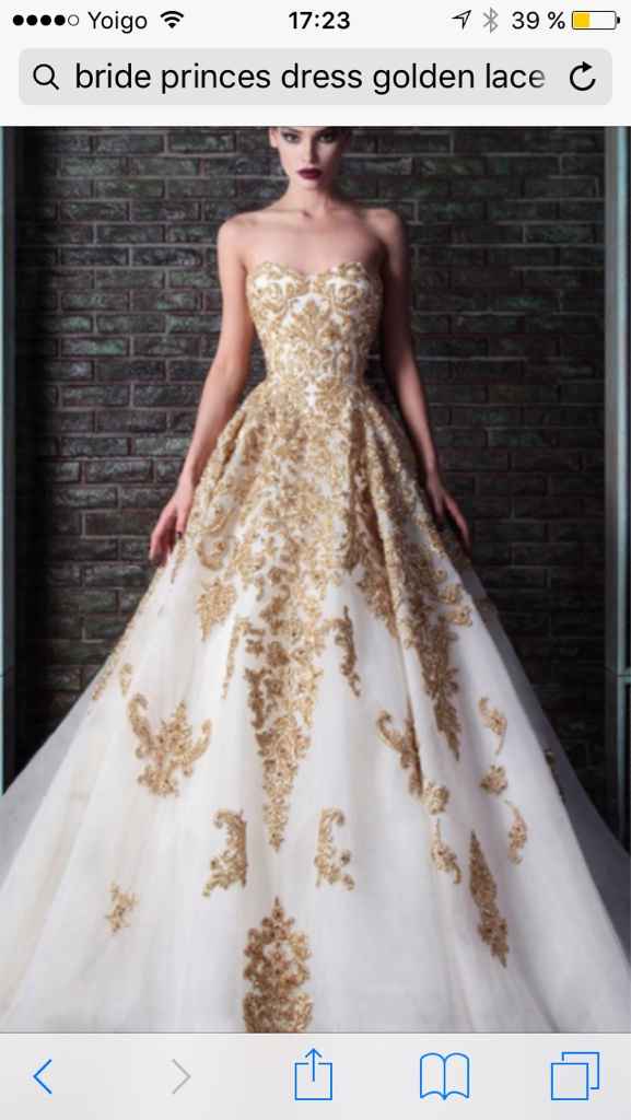 Yo no qiero un vestido blanco me gustaría en un color plata o dorado y quizás rosas pastel - 2