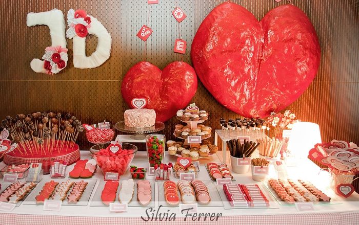 buffet con chuches y dulces