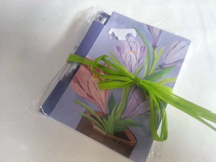 agenda flor boligrafo