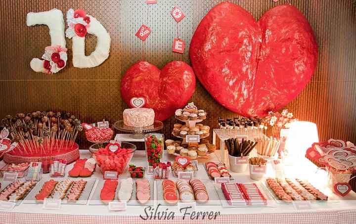 buffet con chuches y dulces