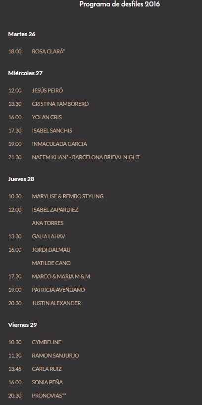 programa de desfiles
