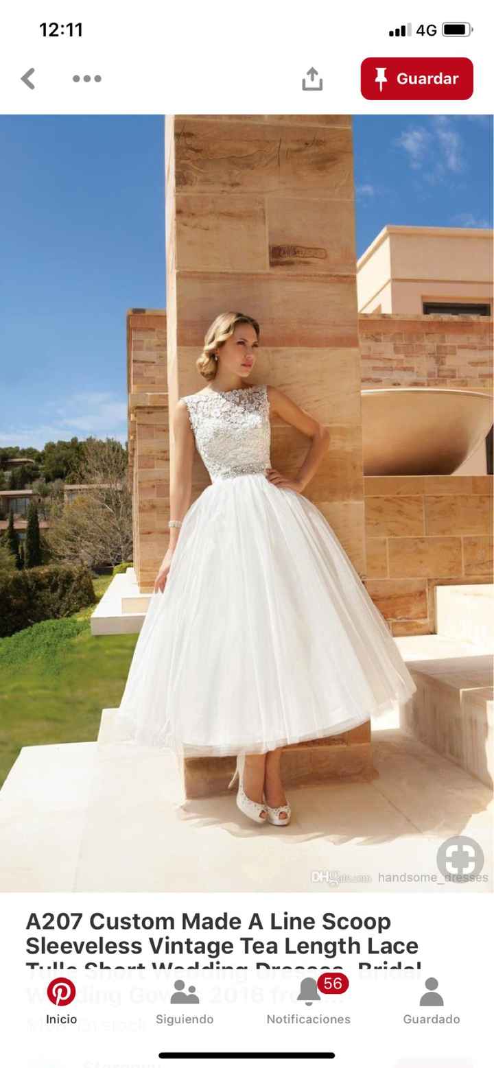 Vestido de novia midi tul - 1