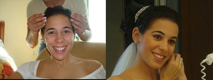 maquillaje con aerografo antes y despues