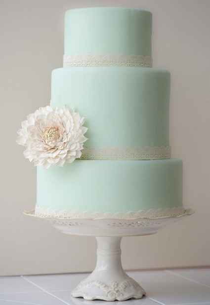 Tarta verde menta y blanco