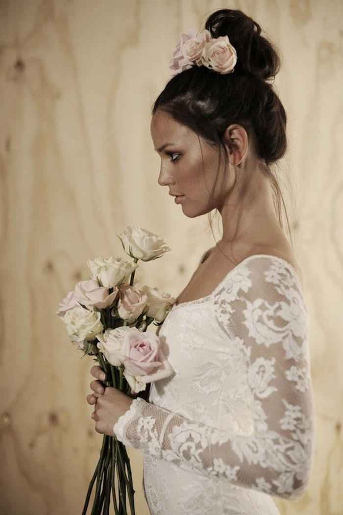 Peinado boda para novia castaña