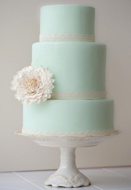 Tarta verde menta y blanco
