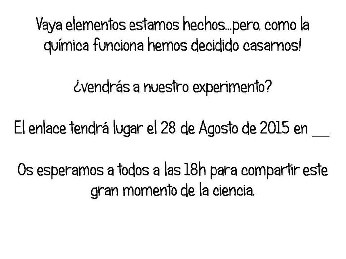 Parte trasera de la invitación