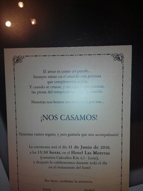 Invitaciones si o no. - 2