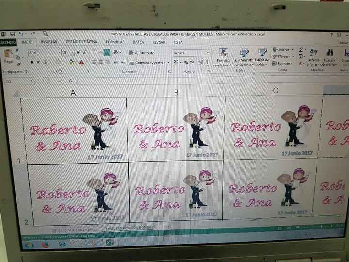 Etiquetas listas. - 2