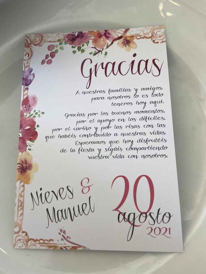 ¿Entregaréis tarjetas de agradecimiento a los invitados? - 1