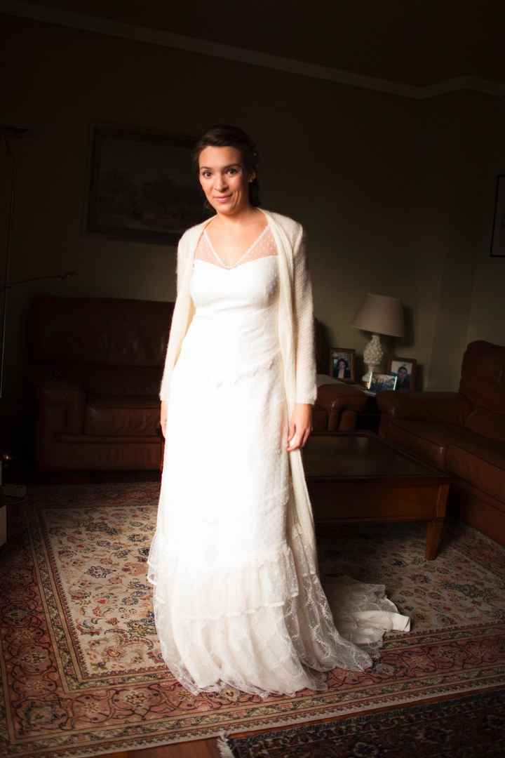 vestido con abrigo