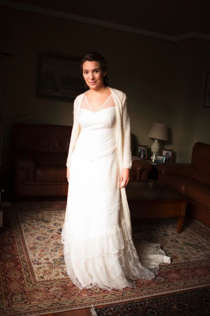 vestido con abrigo