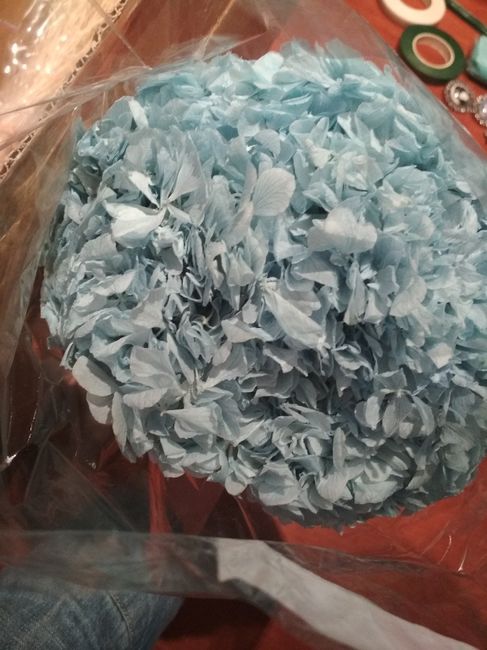 Cabeza de hortensia preservada premium azul