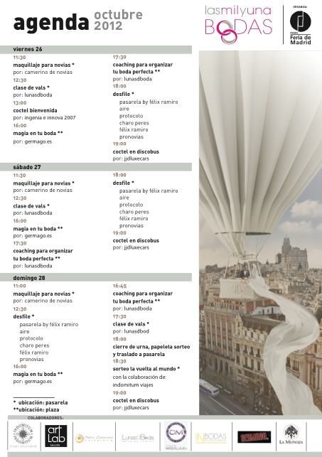 Actividades Mil y una bodas 2012