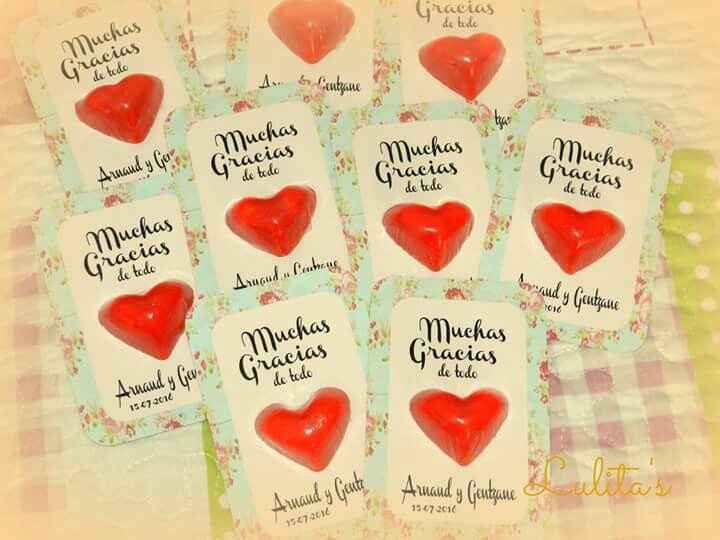 Tarjetas agradecimiento corazón chuche!!ayuda - 1