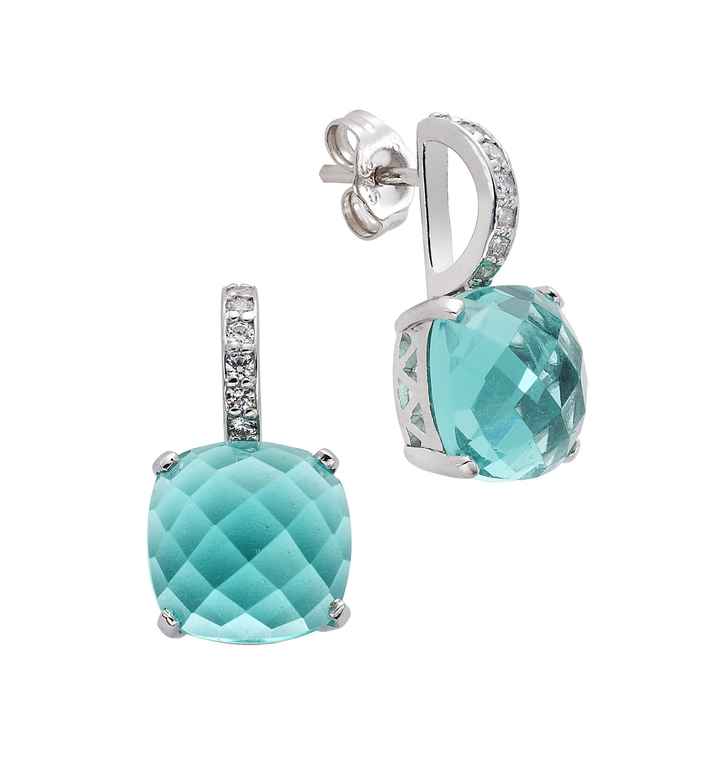 Pendientes Plata y  Aguamarinas
