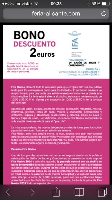 Alguien sabe como puedo conseguir entradas para la feria d bodas d alicante? - 1